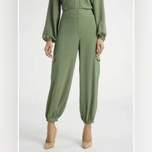 Sofia Women's Green Cargo utility pants joggers NWT